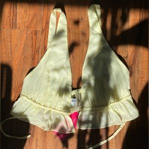 Beginning Boutique Poppy Yellow Crop Top